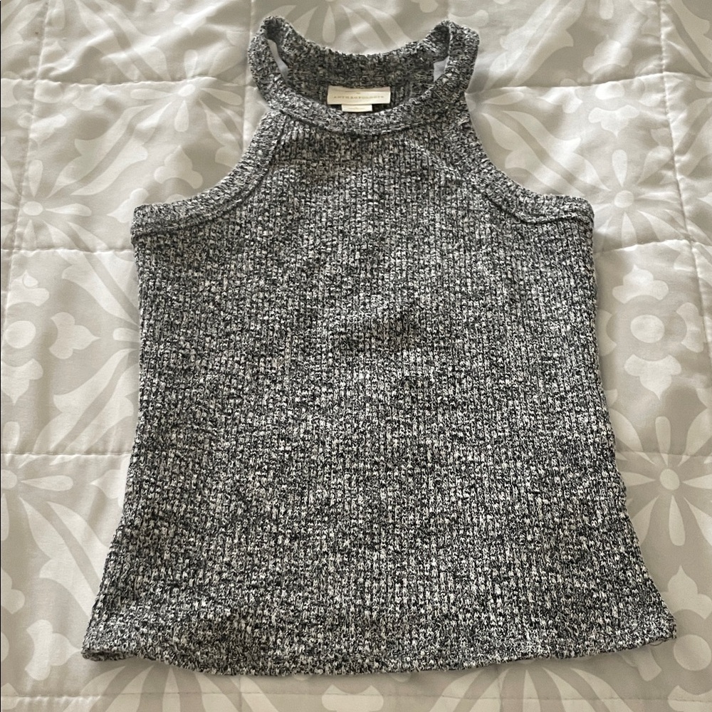 Anthropologie Black and White Knit Tank Top